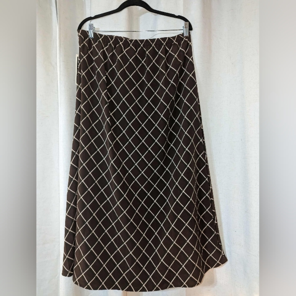 Vintage NWT Deadstock Brown And Green Plaid Skirt